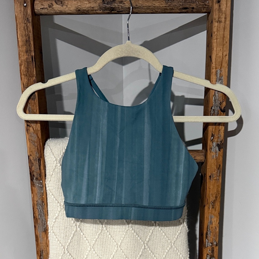 Lululemon Teal High-Neck Cropped Tank Top